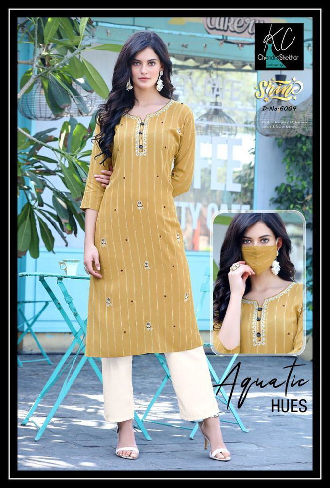 KC Shine 6  Heavy Fancy Rayon viscose With Stripe  Latest Fancy Designer Top With Bottom Collection